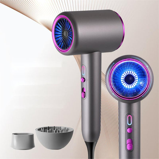 Hair Dryer, Kauoo Fast Drying Low Noise Negative Ion Hair Blow Dryer with 2 Magnetic Attachments,Powerful Hot/Cool Wind Blow Dryer for Home & Travel,Grey