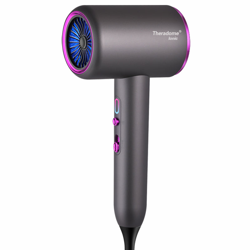 Hair Dryer, Kauoo Fast Drying Low Noise Negative Ion Hair Blow Dryer with 2 Magnetic Attachments,Powerful Hot/Cool Wind Blow Dryer for Home & Travel,Grey
