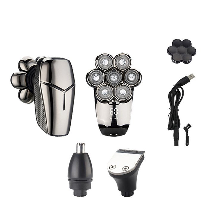 Head Shavers for Bald Men, 8D Rotary Detachable Balder Shavers 6-in-1, IPX7 Waterproof Dry Wet Rechargeable Electric Razor Grooming Kit for Men