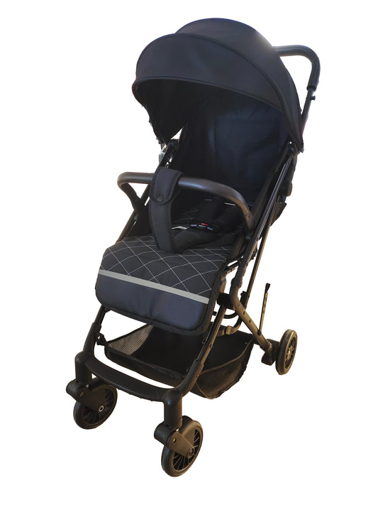 Baby Stroller,Yadala Compact Travel Stroller, One-Hand Folding Toddler Stroller with Adjustable Backrest, Cup Holder, Storage Basket and Canopy,Black