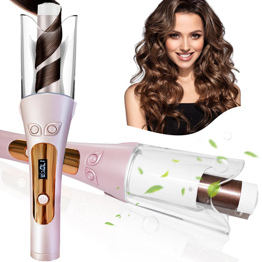 Auto Hair Curler,Automatic Curling Iron Wand with 1" Large Rotating Barrel & 8 Temperatures & LCD Display, Fast Heating Rotating Curling Iron with Auto Shut-Off for Hair Styling