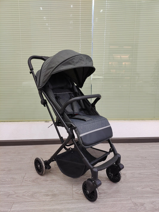 Baby Stroller,Yadala Compact Travel Stroller, One-Hand Folding Toddler Stroller with Adjustable Backrest, Cup Holder, Storage Basket and Canopy,Gray