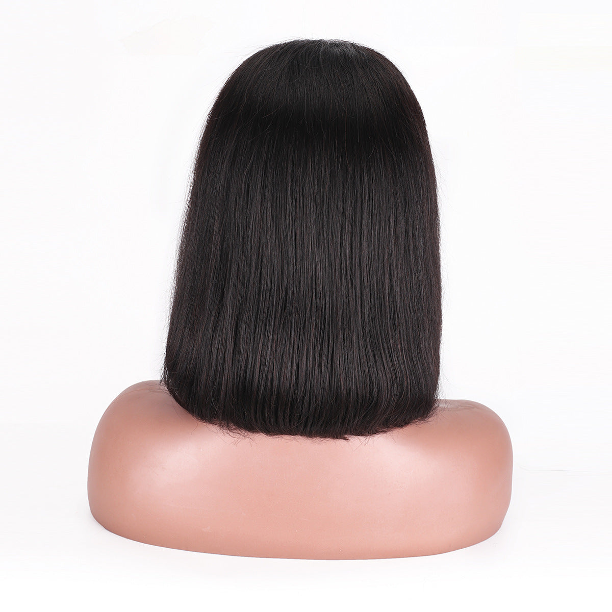 Bob Wig, Natural Black, Glueless, 100% Unprocessed Virgin Human Hair, Medium Size, 12Inches