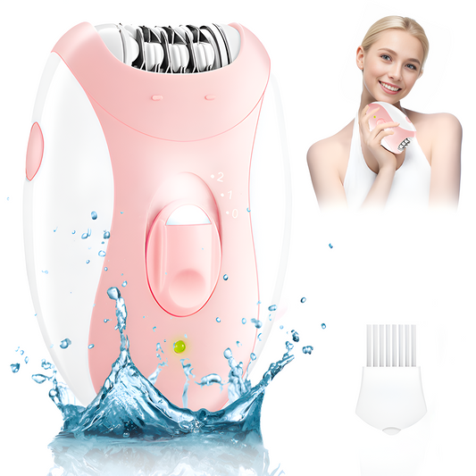 Epilator for Women, Facial Hair Mini Epilator for Body, Portable Hair Removal, Smooth Glide Epilator with LED for Face Legs Bikini-White/Pink