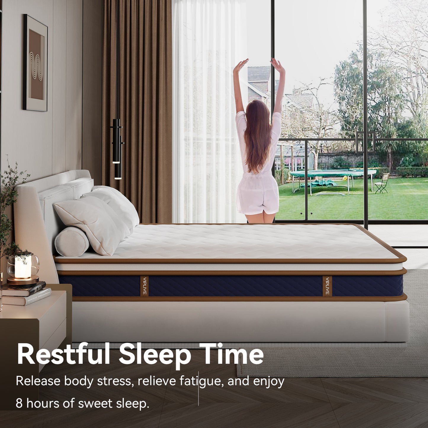 Queen Mattress,VIPLIVE 10 Inch Hybrid Memory Foam Mattress in a Box, Queen Size