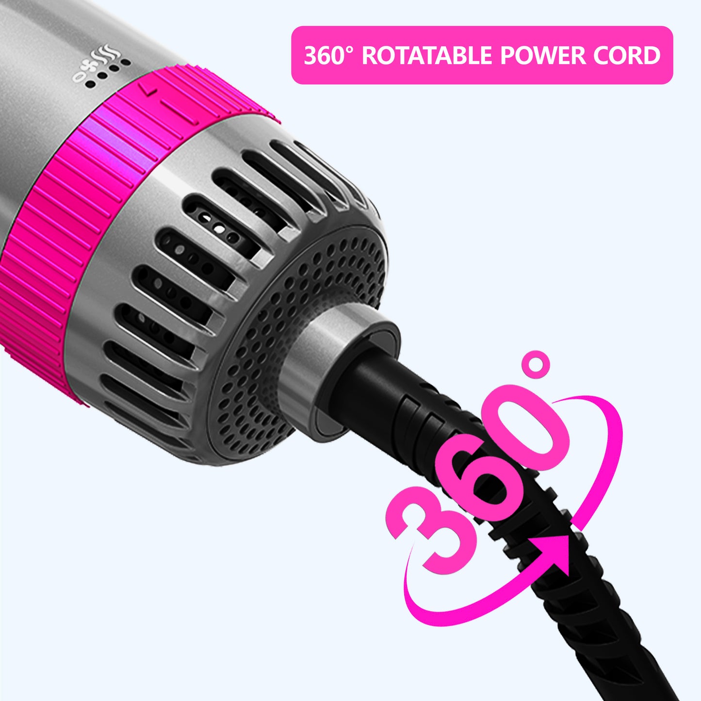 Kauoo Hair Dryer Brush,3 in 1 blow dryer brush Detachable Styler , One-Step Hot Air Brush for Straightening Curling Drying Combing Styling