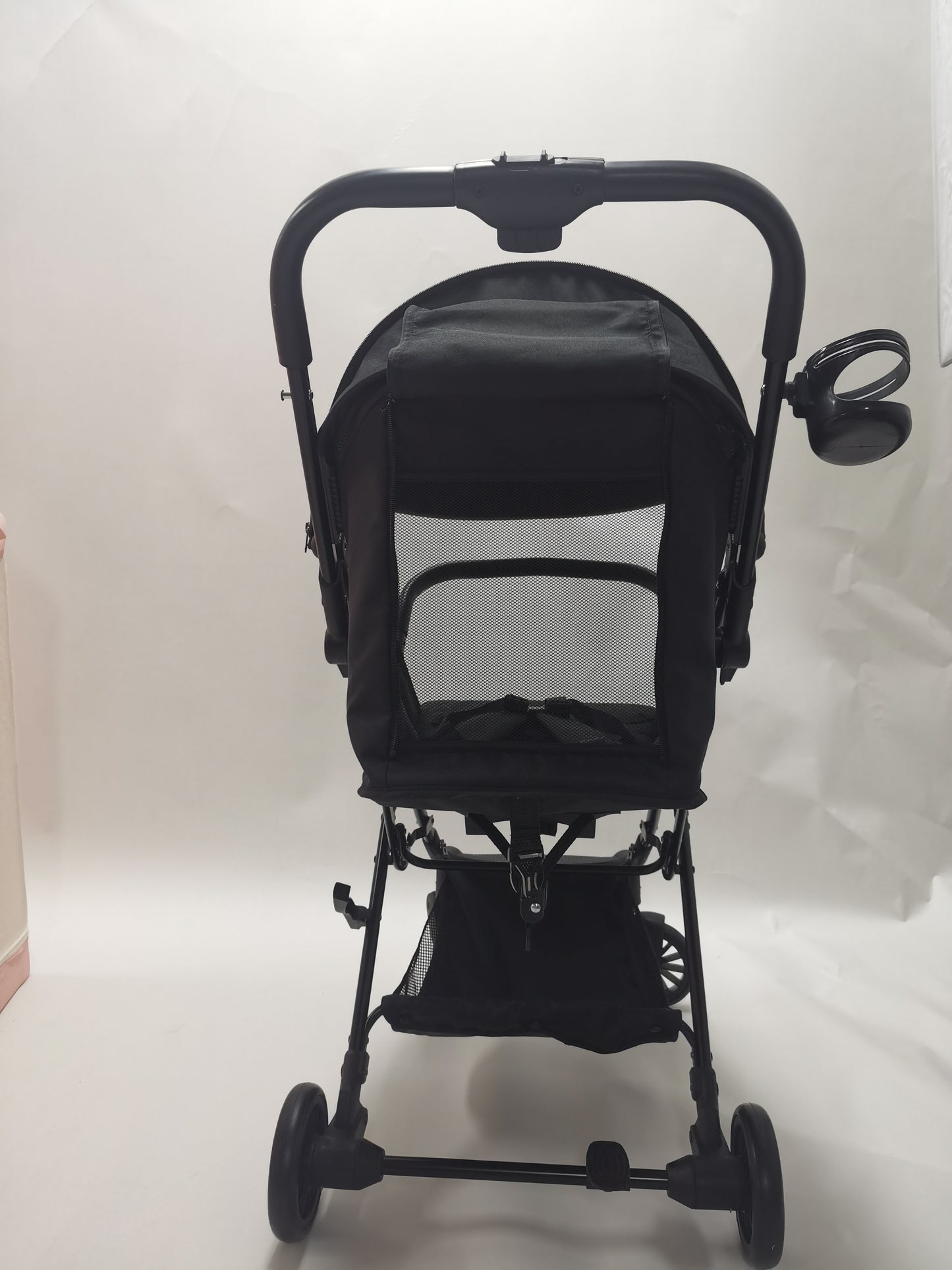 Baby Stroller,Yadala Compact Travel Stroller, One-Hand Folding Toddler Stroller with Adjustable Backrest, Cup Holder, Storage Basket and Canopy,Black