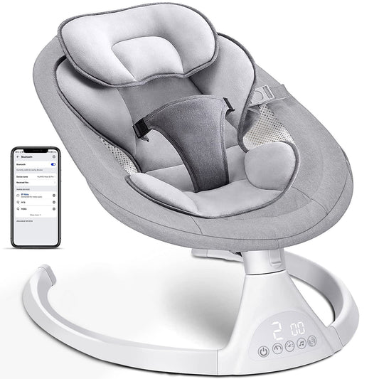 Baby Swing for Infants, Portable Bluetooth Baby Swing, Music Speaker with 10 Preset Lullabies, Remote Control, Green
