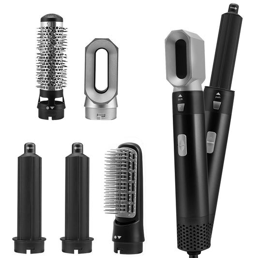 Elecsop 5 in 1 Hair Blower Hot Air Brush, Electric Hair Comb Rotating Hot Air Brush for All Hairstyle, Black