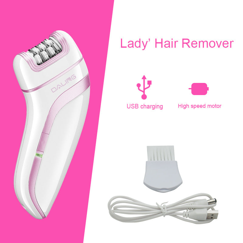 Epilator for Women, Facial Hair Mini Epilator for Body, Portable Hair Removal, Smooth Glide Epilator with LED for Face Legs Bikini-White/Pink