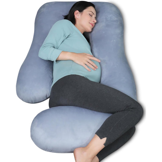 Pregnancy Pillows for Sleeping - U Shaped Full Body Maternity Pillow with Removable Cover - Support for Back, Legs, Belly, Hips - 57 Inch Pregnancy Pillow for Women - Grey