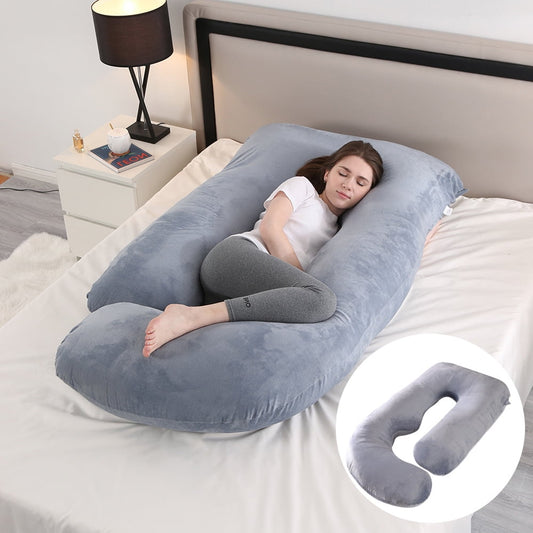 Pregnancy Pillows for Sleeping - U Shaped Full Body Maternity Pillow with Removable Cover - Support for Back, Legs, Belly, Hips - 57 Inch Pregnancy Pillow for Women - Grey