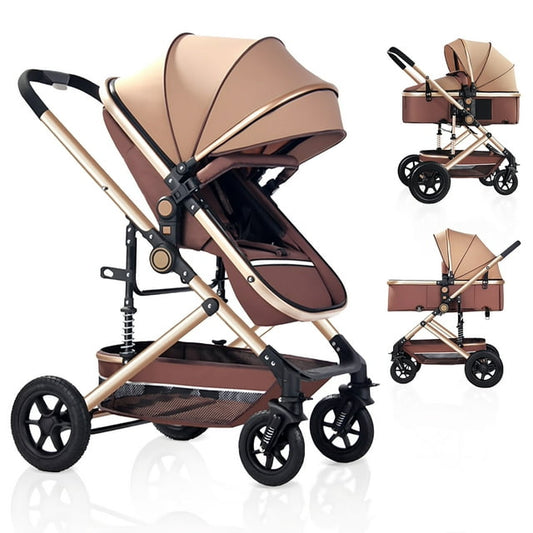 Yadala Baby Stroller for Newborn, 3 in 1 Foldable High Landscape Infant Stroller & Convertible Bassinet Pram