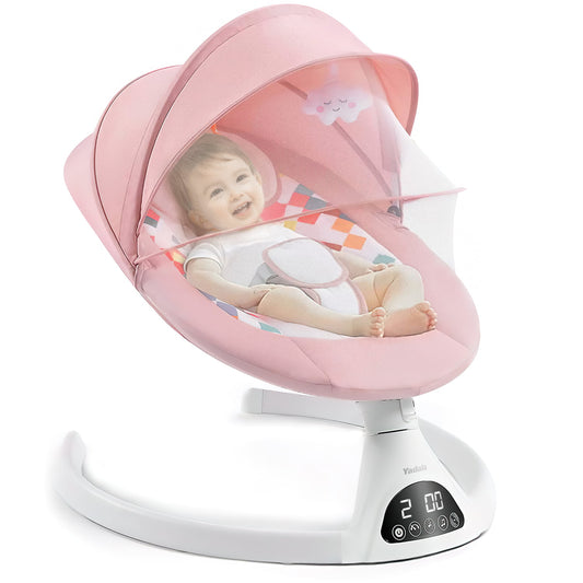 Yadala Baby Swing for Infants, Bluetooth Baby Swing Baby Rocker Chair with Gift Package, Pink