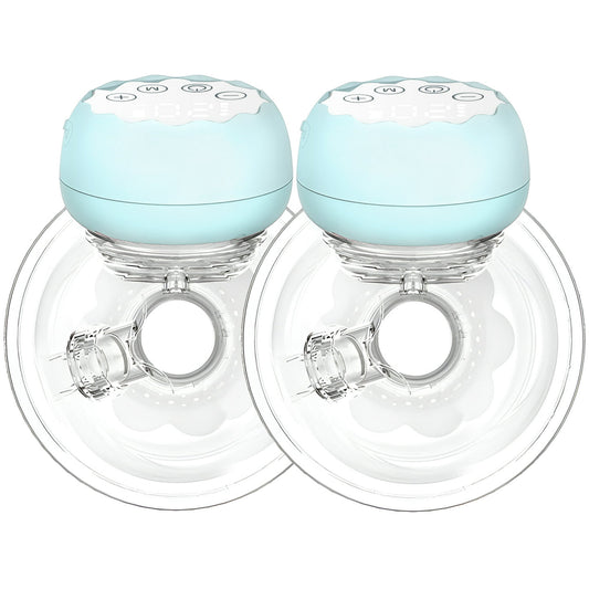 Yadala Breast Pump, Hands Free Breast Pump Portable Electric Breast Pump with 4 Modes & 12 Levels, 2 Pack (Blue)