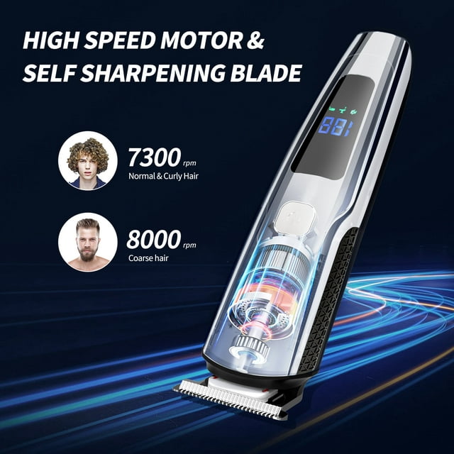 Hair Clipper for Men, All in One Grooming Kit IPX7 Waterproof, Cordless Electric Beard Trimmer, USB Rechargeable for Wet/Dry