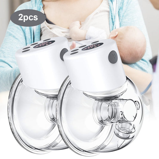 Yadala Electric Breast Pump, Double Wearable Breastfeeding Pump with LCD Display, Low Noise & Painless