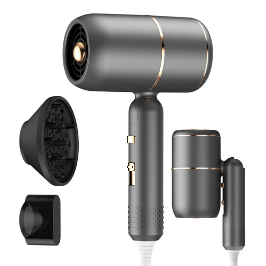 Hair Dryer, 1800W Professional Blow Dryer, Ionic Hair Dryer with Diffuser, Foldable Handle Hair Dryer, Constant Temperature Hair Care