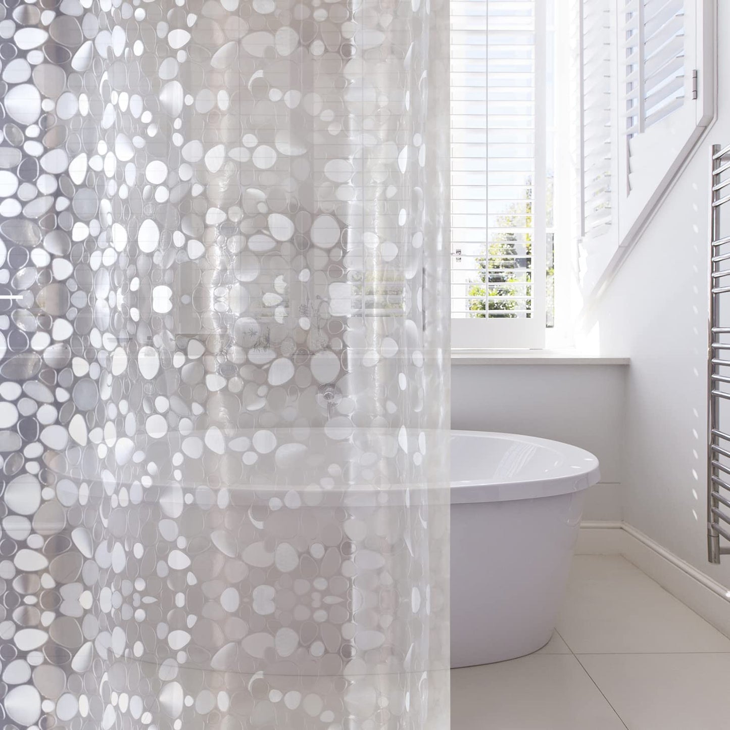 Waterproof Shower Curtain Liner, EVA Shower Curtain , Shower Liner for Shower Stall, Bathtubs, 72 x 72, 3D Pattern Watercube