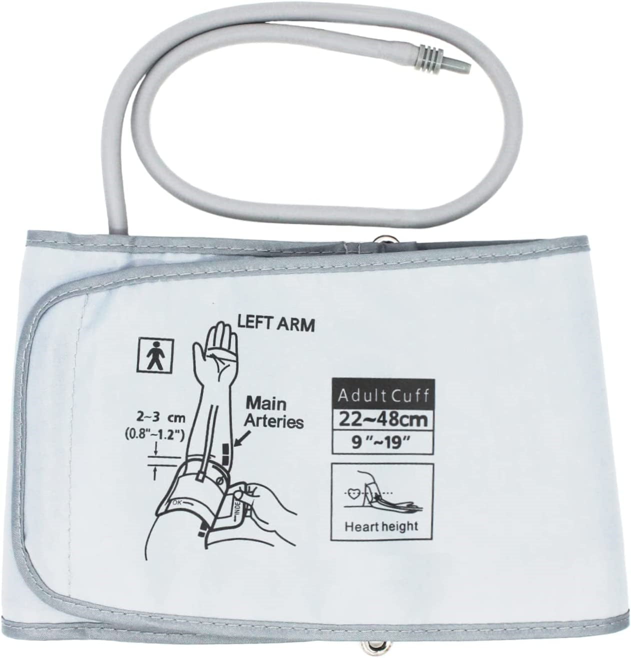 Plus-Sized Blood Pressure Cuff, yadala Replacement Extra Large Cuff Compatible with Omron BP, Applicable for 9-19 Inches (22-48CM) Big Arm