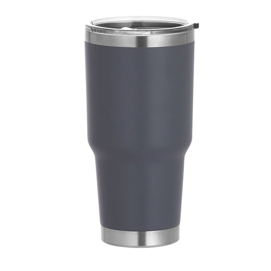 30 oz Stainless Steel Tumbler, Insulated Coffee Tumbler Cup, Double Wall Vacuum Insulated Travel Tumbler with Lid, Powder Coated Travel Mug for Hot or Cold Drinks, Grey
