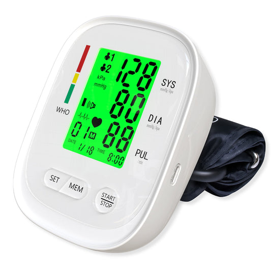 Blood Pressure Monitor Upper Arm, Automatic BP Blood Pressure Machine, Rechargable Heartbeat Rate Pulse Monitor, 2x90 Memory