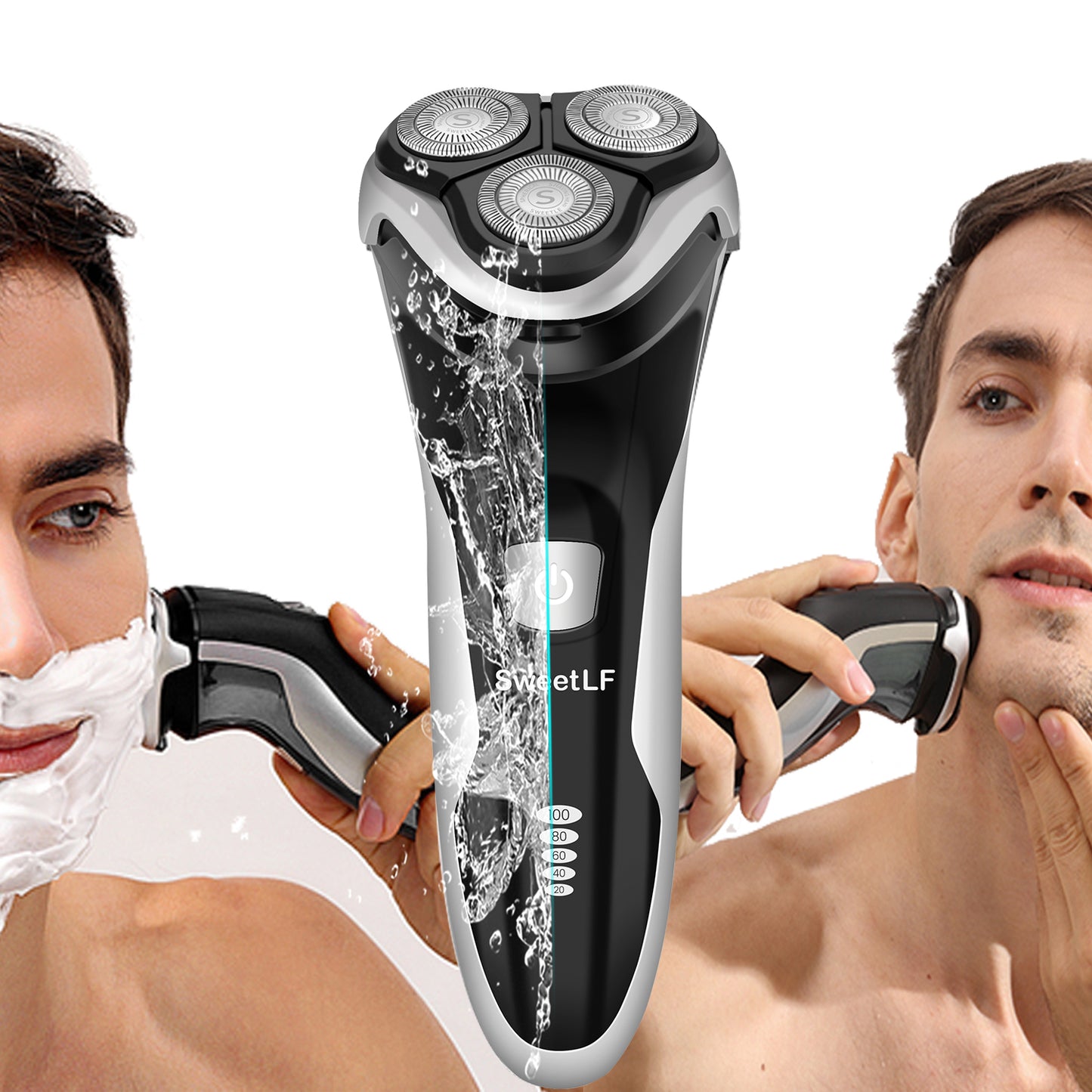 SweetLF Electric Razor for Men, IPX7 Waterproof Wet and Dry Electric Shaver with Pop-up Trimmer, Black