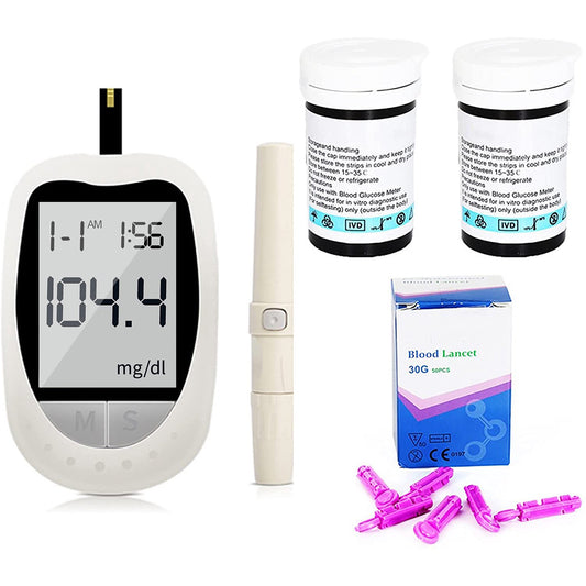 Yadala Blood Glucose Monitor Kit, Blood Glucose Meter Glucometer Kit Code Free Diabetes Test Blood Sugar Monitor with 50 Glucometer Strips, 50 Lancets, Lancing Device, Carrying Case