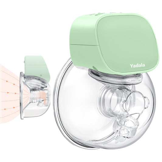 Electric Breast Pump Yadala Wearable Hands-Free Portable Spill-Proof Ultra-Quiet Pain Free Breastfeeding Breast Pump with 2 Mode & 5 Levels, 24mm- Green