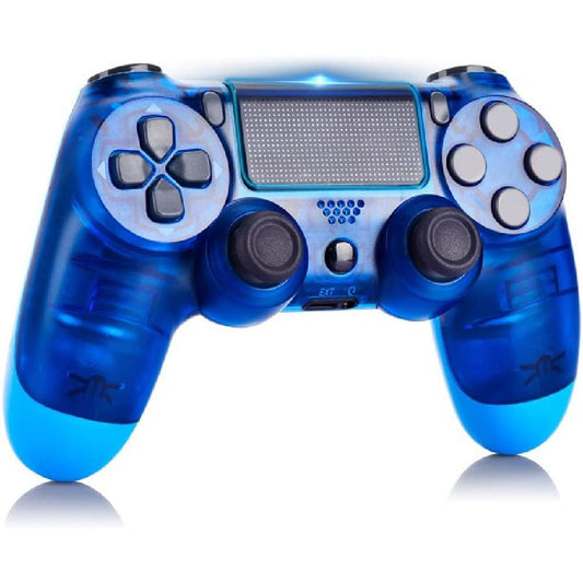 Wireless Controller Compatible with PS4,Vibration Game Joystick Compatible with PS4 - Transparent blue