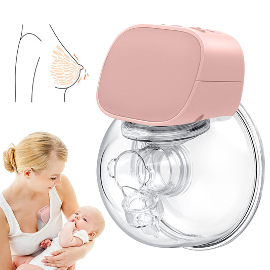 Yadala Wearable Breast Pump - Electric Hands-Free Portable Breastfeeding Breastpump, Spill-Proof Ultra-Quiet Pain Free Breast Pump with 2 Mode & 5 Levels, 24mm- Pink
