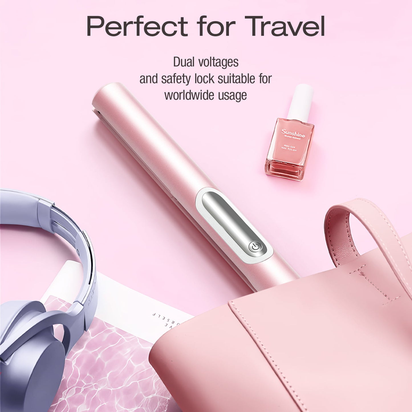 Jungle Wave Flat iron, 2 in 1 Hair Straightener & Curling Iron Styling Tool, Fast Heat Titanium Flat Iron, Pink