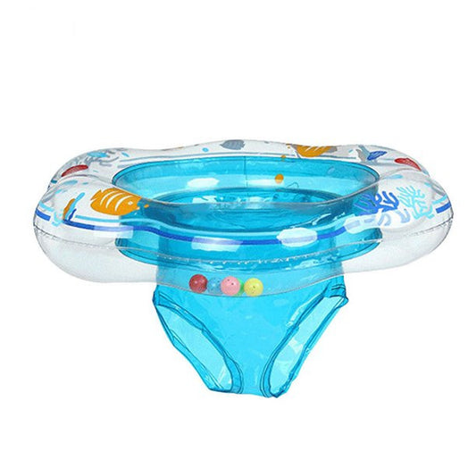 Cshid Inflatable Ride-On Pool Float Baby Swimming Pool Ring for Infant Toddler Kids Summer Inflatable Safety PVC Seat-Green-Blue