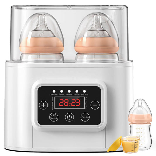Laverner Baby Bottle Warmer, Bottle Sterilizer, 6-in-1 Fast Bottle Warmer Food Heater&Defrost, Baby Breast Milk Formula Warmer with LCD Display