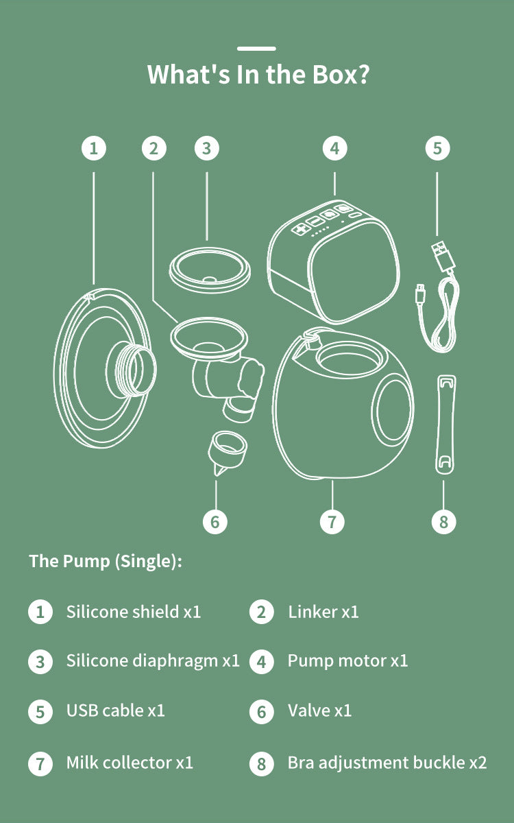 Electric Breast Pump Yadala Wearable Hands-Free Portable Spill-Proof Ultra-Quiet Pain Free Breastfeeding Breast Pump with 2 Mode & 5 Levels, 24mm- Green