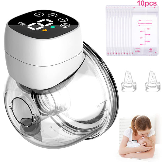 Wearable Breast Pump, Low-Noise and Painless Hands Free Electric Breast Pump with 3 Mode & 9 Levels