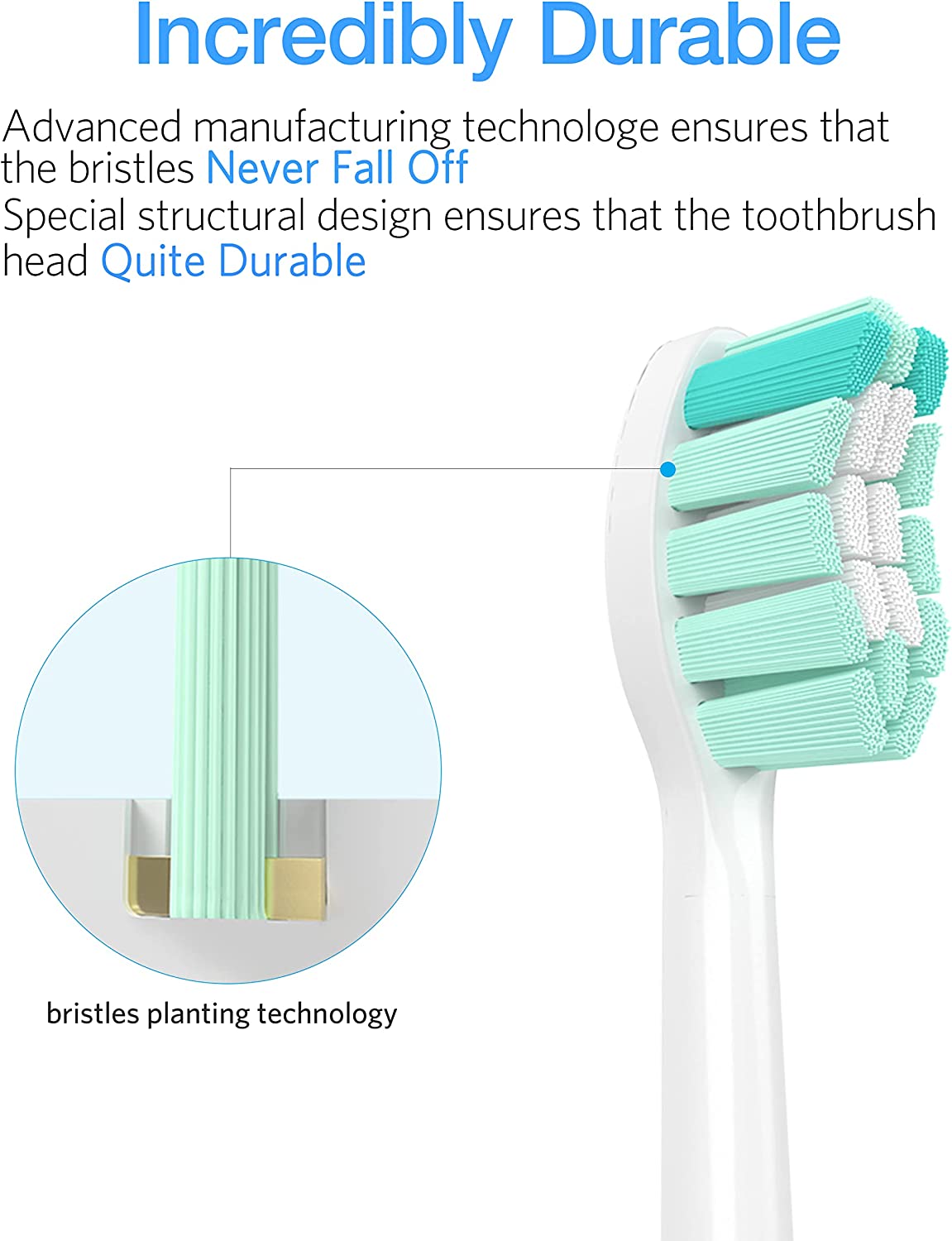 Replacement Toothbrush Heads for Philips Sonicare Replacement Heads, Compatible with Phillips Sonicare Replacement Brush Head, Electric Toothbrush Heads Refill for Sonic Care Snap-On,6 Pack