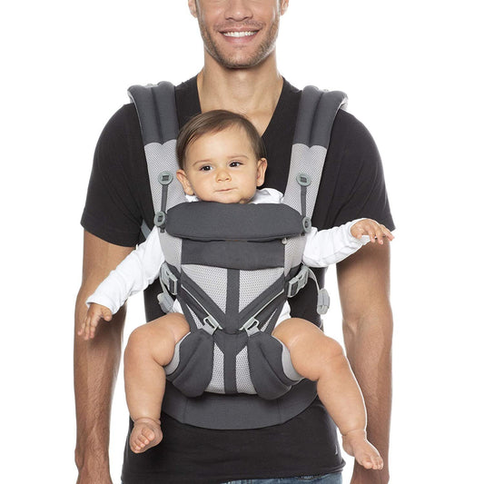 YADALA Baby Carrier, Omni 360 All-Position Baby Carrier for Newborn to Toddler with Lumbar Support & Cool Air Mesh (7-45 lb), Carbon Grey