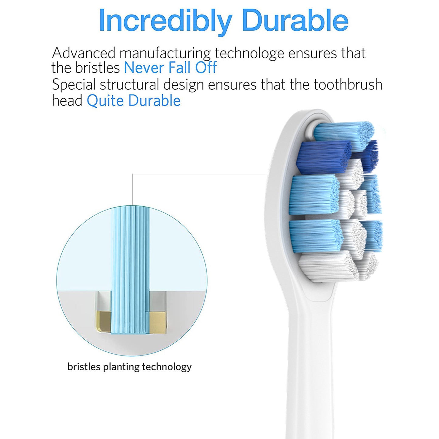 Replacement Toothbrush Heads for Philips Sonicare Replacement Heads, Compatible with Phillips Sonicare Replacement Brush Head, Electric Toothbrush Heads Refill for Sonic Care Snap-On,6 Pack