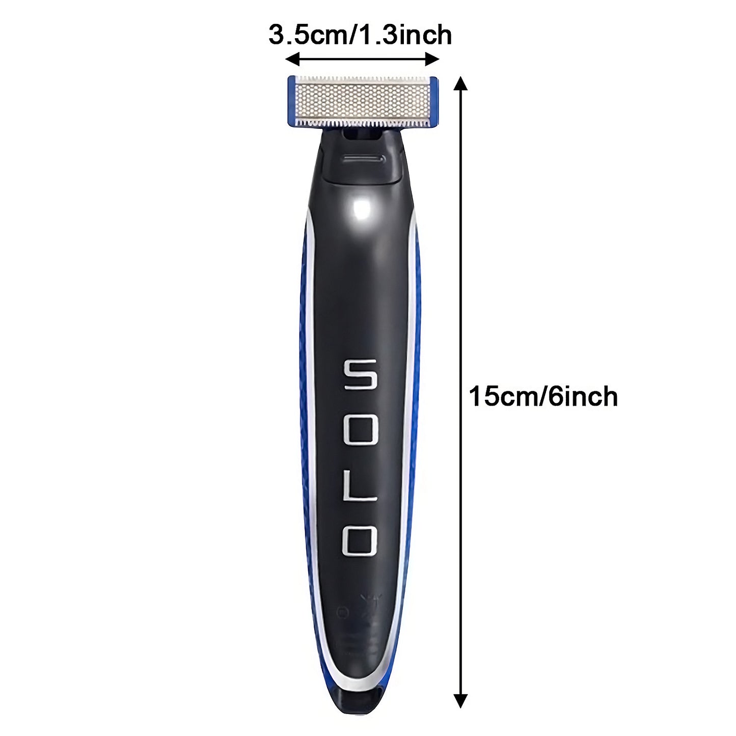 SOLO Men's Rechargeable Full Body Hair Trimmer, Electric Razor for Man,Shaver and Groomer, Blue