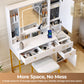 Vanity Set with Lighted Mirror, VIPLIVE Vanity Desk with Charging Station, Dressing Table Makeup Desk with Stool