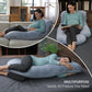 Pregnancy Pillows for Sleeping - U Shaped Full Body Maternity Pillow with Removable Cover - Support for Back, Legs, Belly, Hips - 57 Inch Pregnancy Pillow for Women - Grey