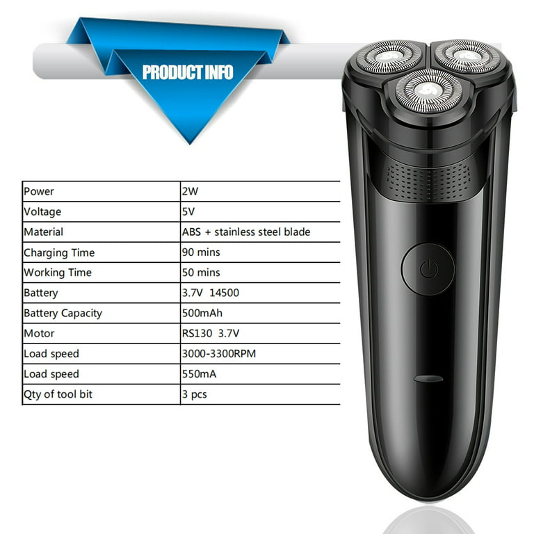 Electric Razors for Men, Rechargeable Electric Razor Wet & Dry Shaving with Pop-up Trimmer