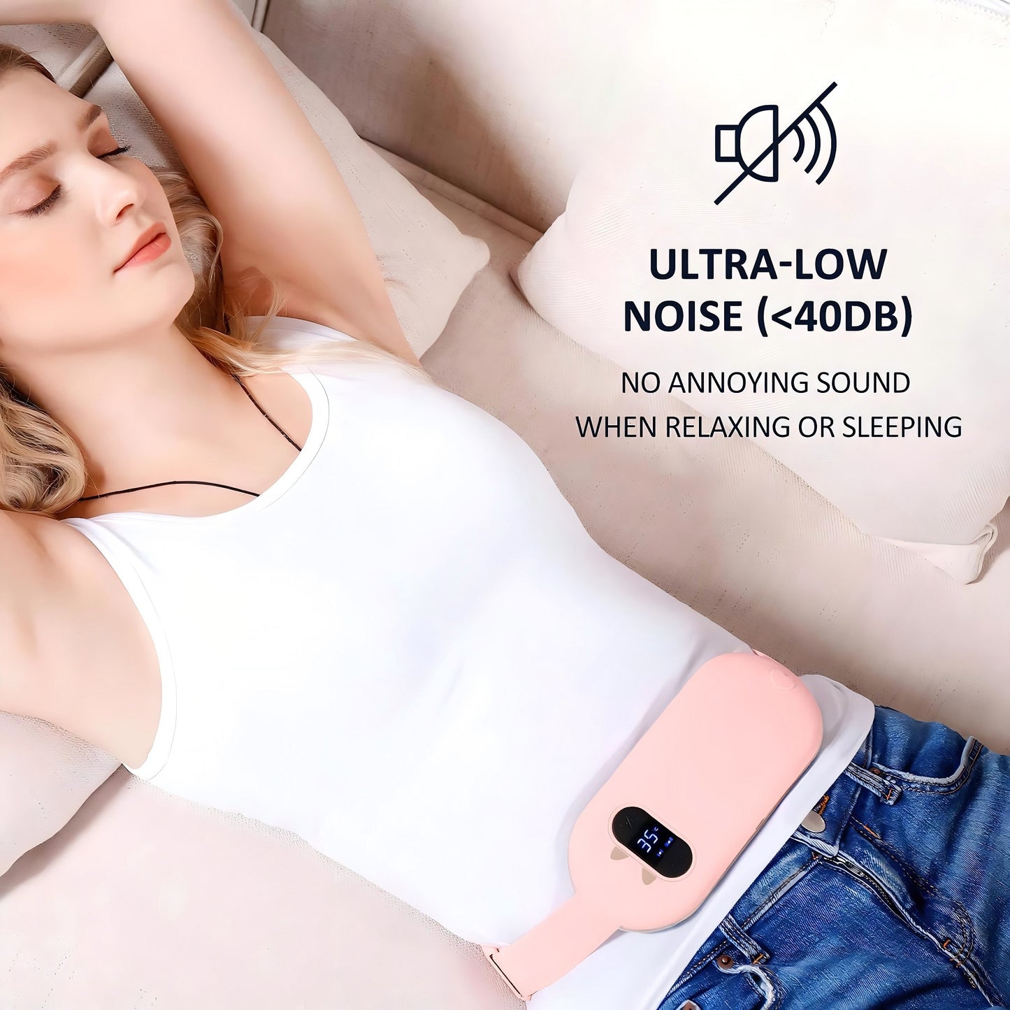 Heating Pad for Menstrual Cramps Relief, Portable Cordless Heating Pad 5s Fast Heating, 3 Heat Levels and 3 Massage Modes, Heating Pads for Stomach Back Belly Pain Gift for Women and Girl, Pink