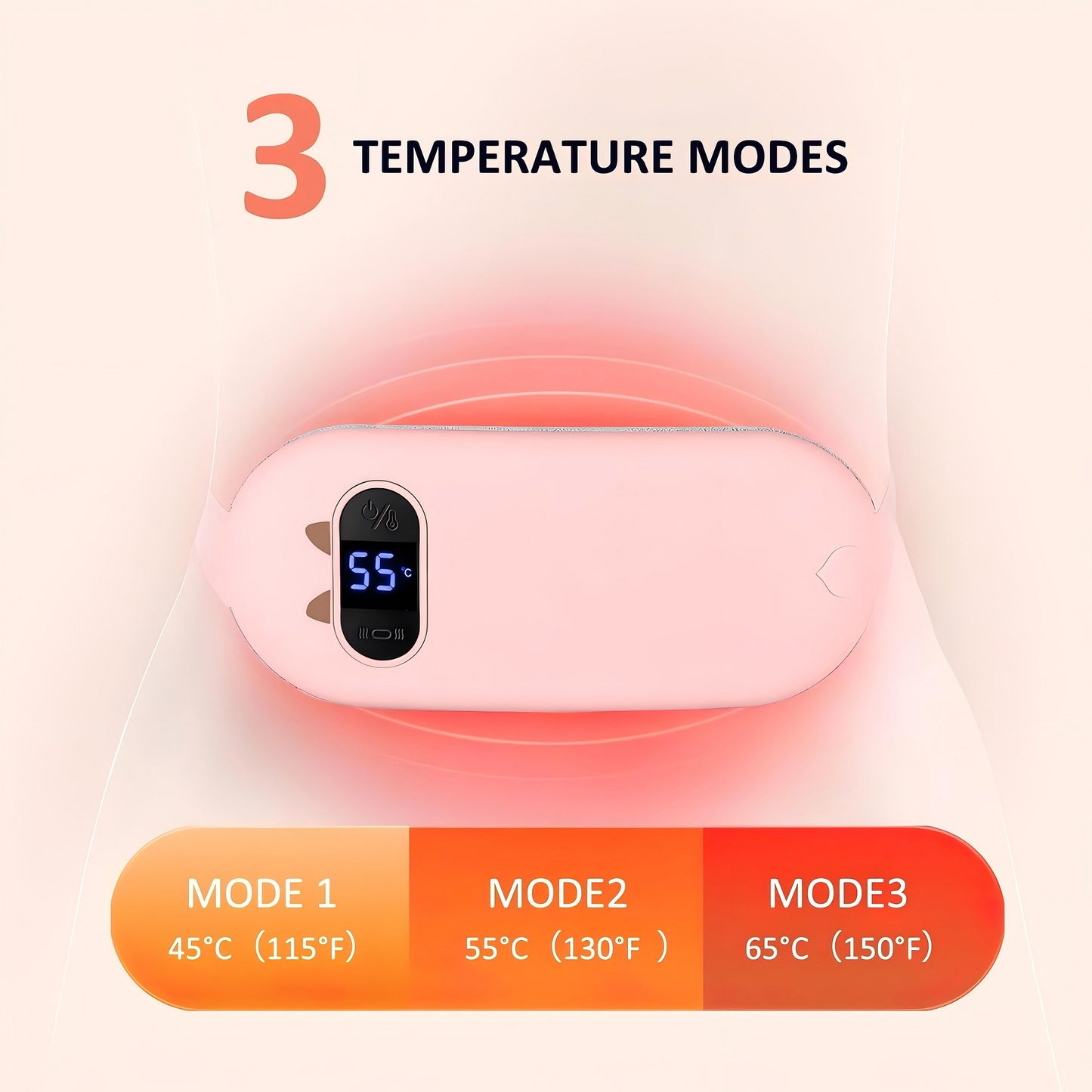 Heating Pad for Menstrual Cramps Relief, Portable Cordless Heating Pad 5s Fast Heating, 3 Heat Levels and 3 Massage Modes, Heating Pads for Stomach Back Belly Pain Gift for Women and Girl, Pink