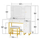 Vanity Set with Lighted Mirror, VIPLIVE Vanity Desk with Charging Station, Dressing Table Makeup Desk with Stool