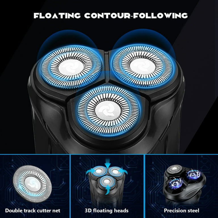 Electric Razors for Men, Rechargeable Electric Razor Wet & Dry Shaving with Pop-up Trimmer