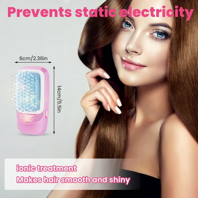 Portable Electric Ionic Hairbrush Mini Ion Hair Brush Comb Massage Hair Styling Tools