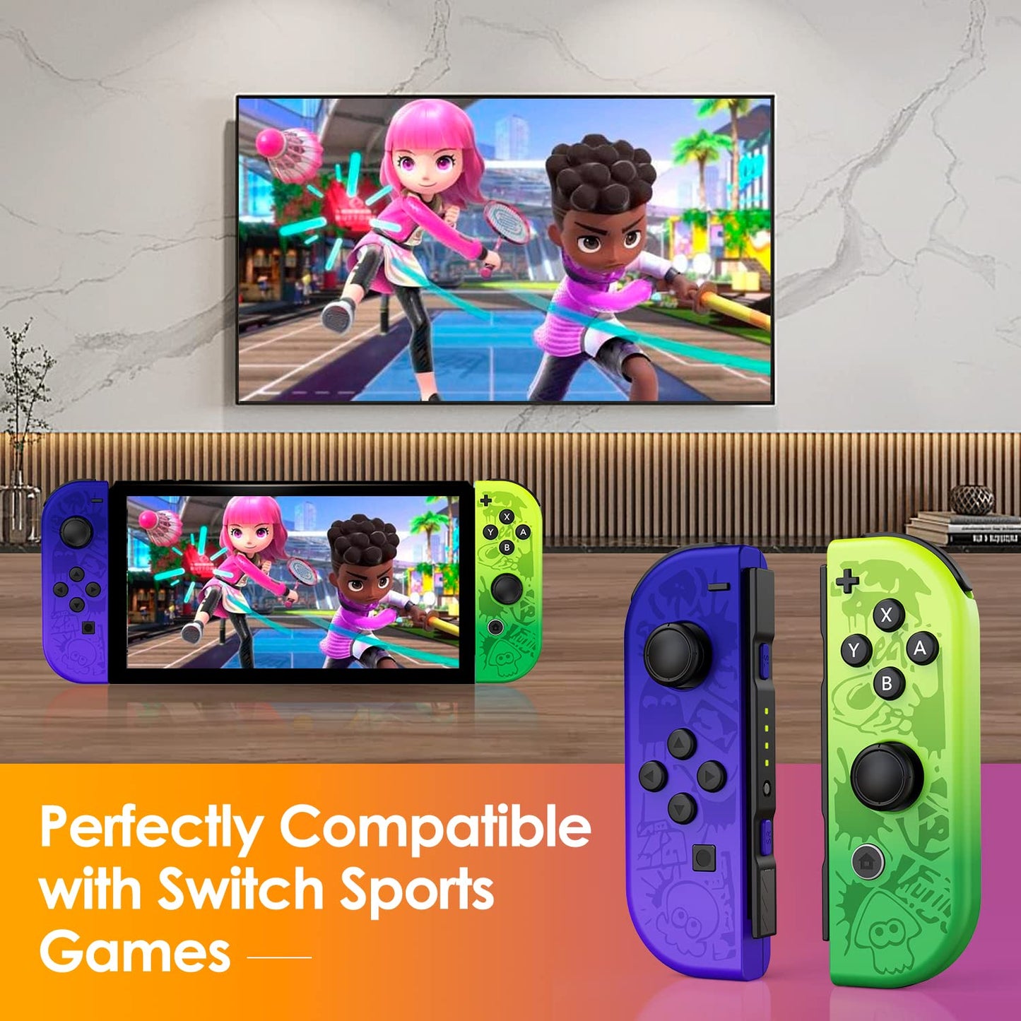 Game Controller (L/R) for Nintendo Switch Controller- Splatoon 3 Special Edition Wireless Game Joypad