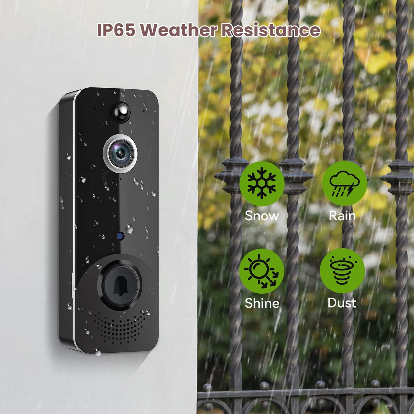 Luckwolf Wireless Doorbell Camera with Chime, Video Doorbell Security Camera with Batteries for Home